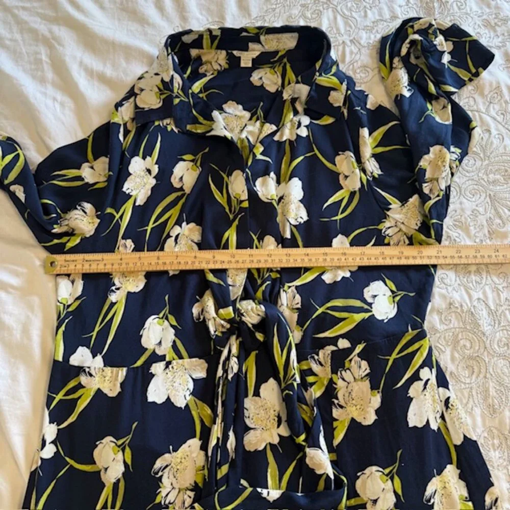 Cato Maxi Dress Tie Waist Blue and White Floral Dress Women's Size 18/20W - Picture 9 of 12